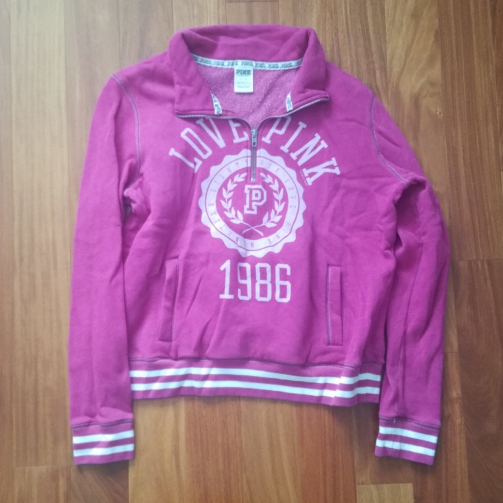 PINK quarter-zip sweatshirt